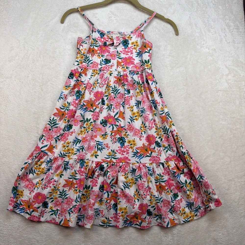Crewcuts Girls Floral Sundress Spaghetti Strap Fit Flare Summer Size M 8